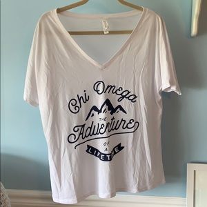 Chi omega adventure Tshirt VNeck big little gift M